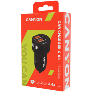 CANYON car charger C-04 2.4A/2USB-A Black