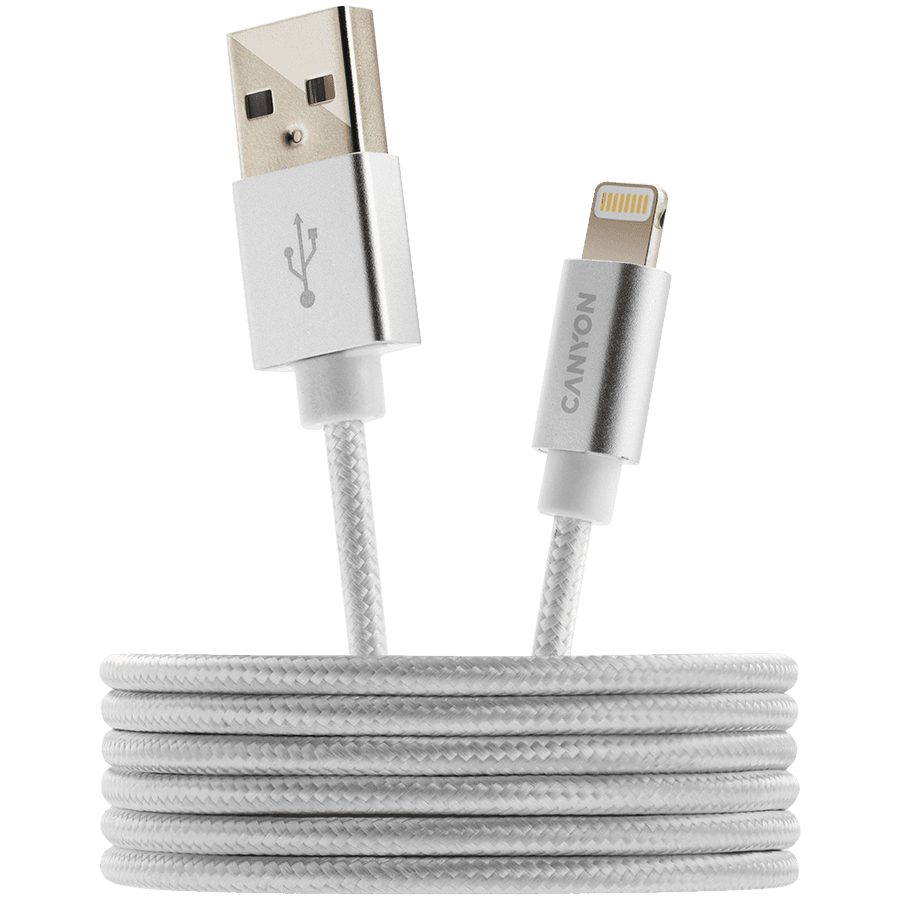 CANYON cable MFI-3 Lightning 12W 1m White 2