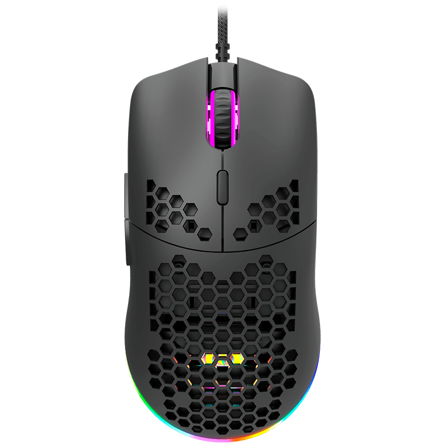 CANYON Puncher GM-11, Gaming Mouse with 7 programmable buttons, Pixart 3519 optical sensor, 4 levels of DPI and up to 4200, 5 million times key life, 1.65m Ultraweave cable, UPE feet and colorful RGB lights, Black, size:128.5x67x37.5mm, 105g