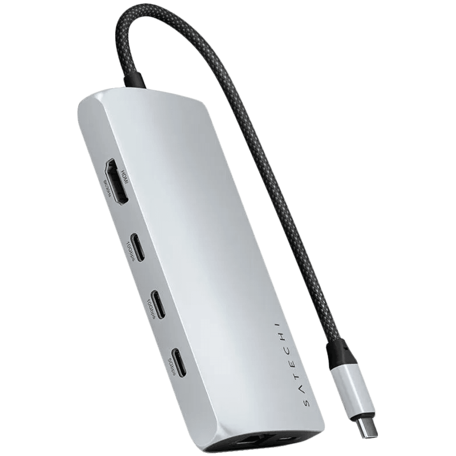 SATECHI USB-C MultiPort Adapter 8K with Ethernet V3 - Silver