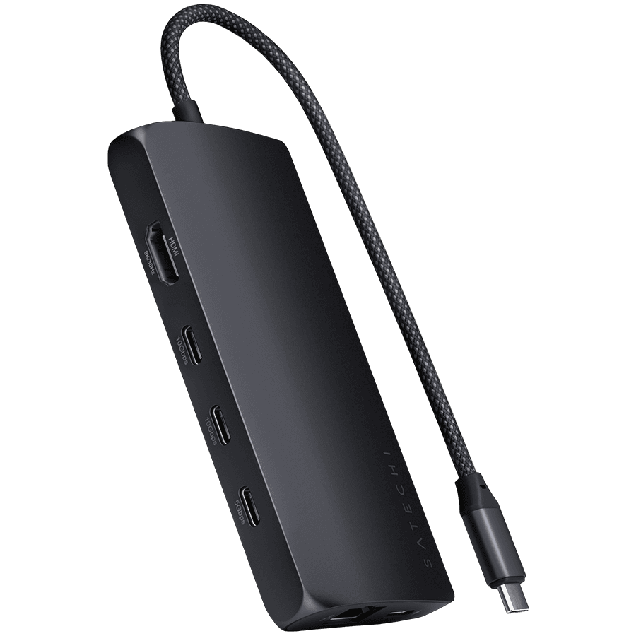 SATECHI USB-C MultiPort Adapter 8K with Ethernet V3 - Midnight