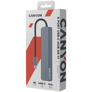 CANYON hub DS-17 6in1 4k USB-C Grey