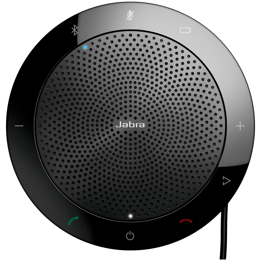 JABRA SPEAK 510 MS Speakerphone for UC & BT, USB Conference solution, 360-degree-microphone, Plug&Play, mute and volume button, Wideband, Bluetooth (up to 100 meters), Microsoft optimized Version B: incl. Smart Button activated via JABRA Direct 2