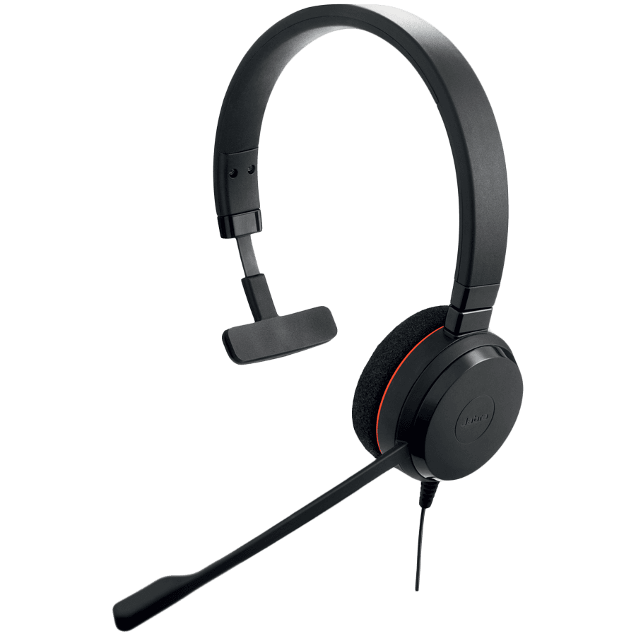 JABRA EVOLVE 20 MS Mono USB Headband, Noise cancelling, USB connector, with mute-button and volume control on the cord, with foam ear cushion, Microsoft optimized