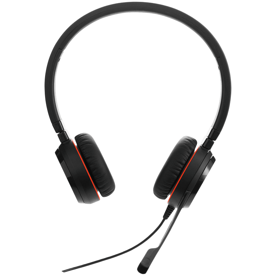 JABRA EVOLVE 30 II MS Stereo USB Headband, Noise cancelling, USB and 3.5 connectivity, with mute-button and volume control on the cord, with leather ear cushion, Microsoft optimized