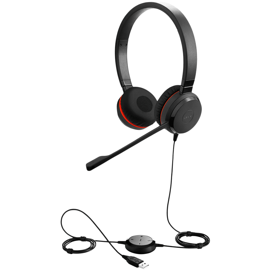 JABRA EVOLVE 30 II MS Stereo USB Headband, Noise cancelling, USB and 3.5 connectivity, with mute-button and volume control on the cord, with leather ear cushion, Microsoft optimized 4