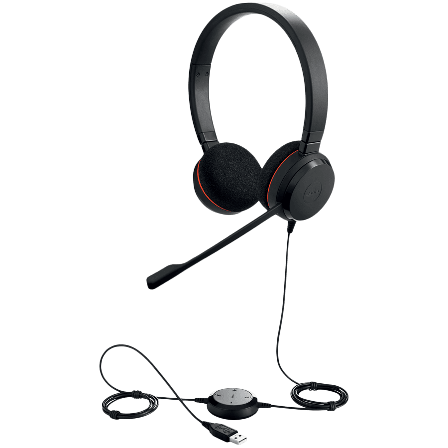 JABRA EVOLVE 20 UC Stereo USB Headband, Noise cancelling, USB connector, with mute-button and volume control on the cord, with foam ear cushion 3