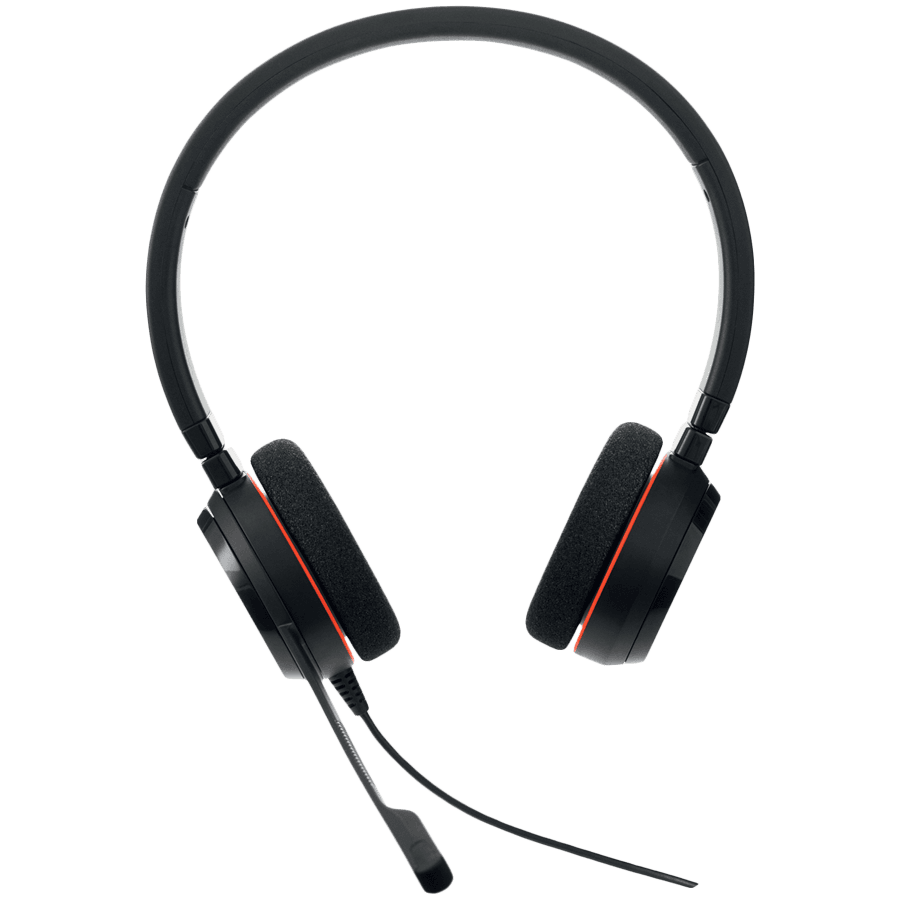JABRA EVOLVE 20 MS Stereo USB Headband, Noise cancelling, USB connector, with mute-button and volume control on the cord, with foam ear cushion, Microsoft optimized 2