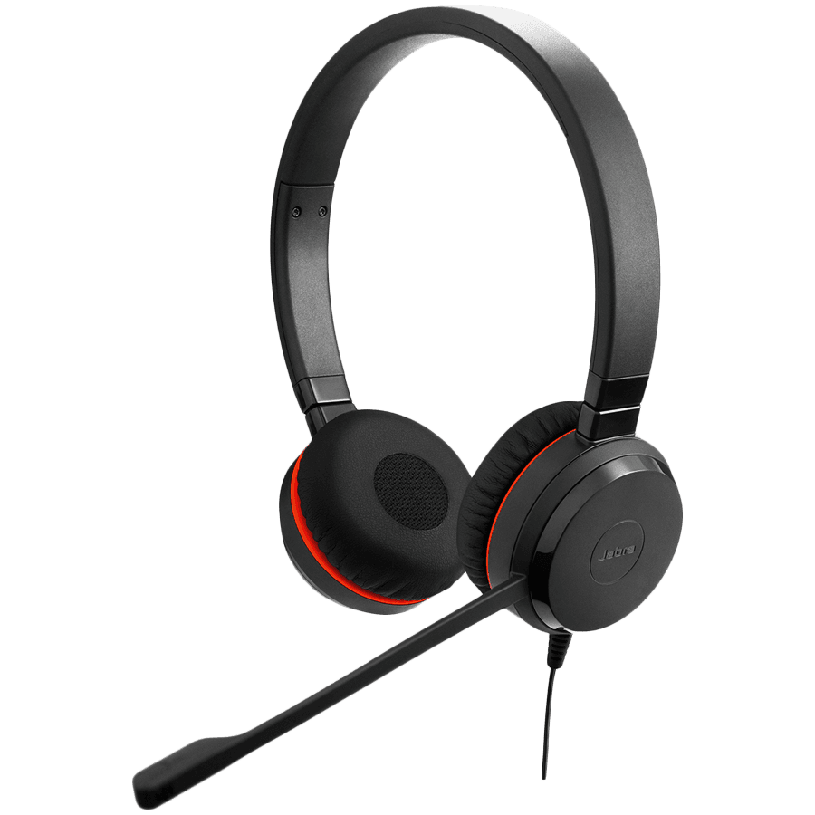 JABRA EVOLVE 20 MS Stereo USB Headband Special Edition Noise cancelling, USB connector, with mute-button and volume control on the cord, with leatherette ear cushion, Microsoft optimized