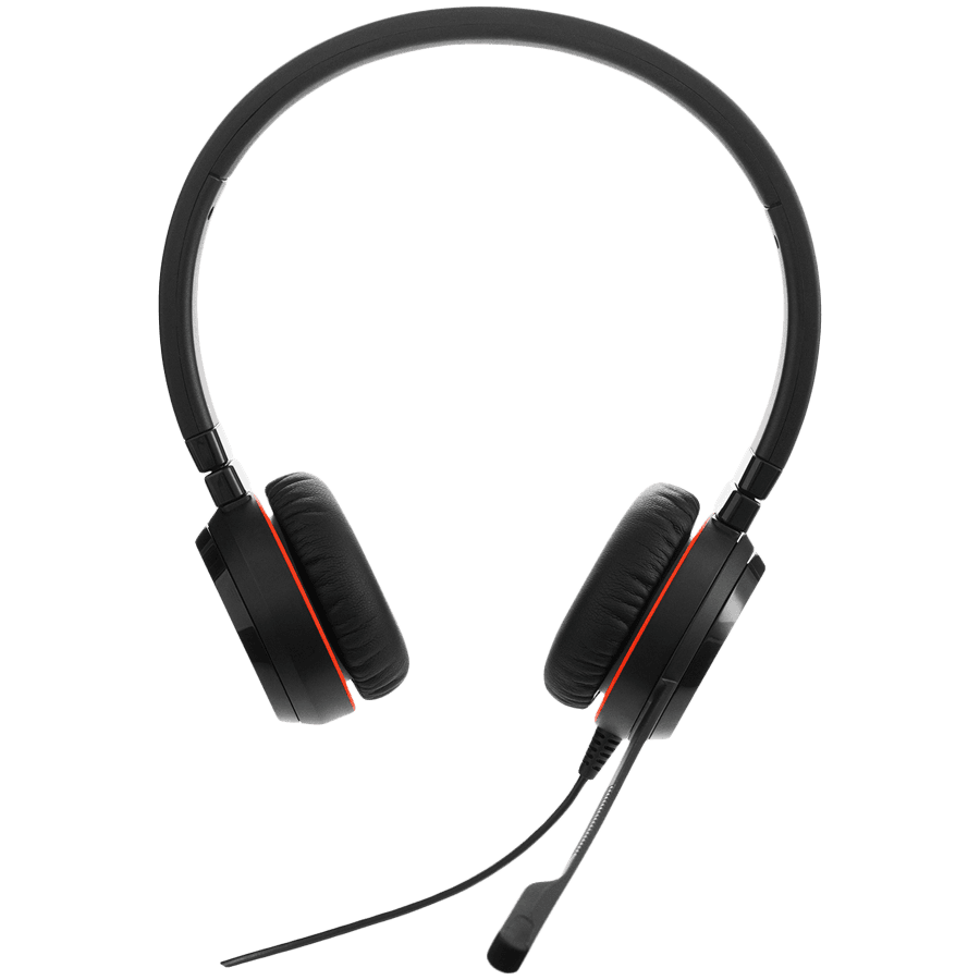 JABRA EVOLVE 20 MS Stereo USB Headband Special Edition Noise cancelling, USB connector, with mute-button and volume control on the cord, with leatherette ear cushion, Microsoft optimized 2