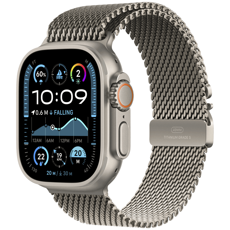 49mm Natural Titanium Milanese Loop - Medium 2