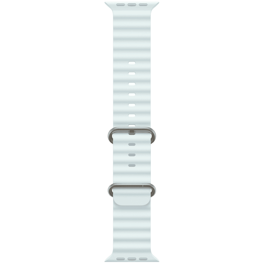 49mm Ice Blue Ocean Band - Natural Titanium Finish