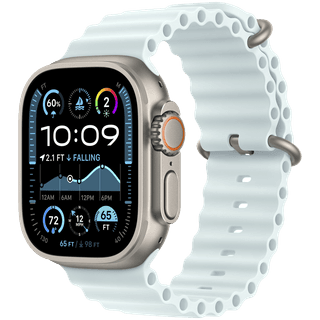 Apple 49mm Ice Blue Ocean Band - Natural Titanium Finish