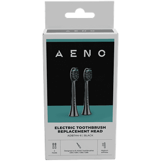 AENO Replacement toothbrush heads, Black, Dupont bristles, 2pcs in set (for ADB0004/ADB0006 and ADB0003/ADB0005)