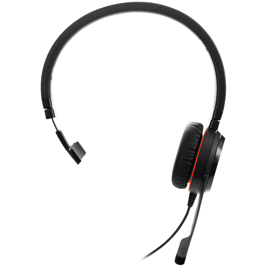 JABRA EVOLVE 20 MS Mono USB Headband Special Edition .Noise cancelling, USB connector, with mute-button and volume control on the cord, with leatherette ear cushion, Microsoft optimized