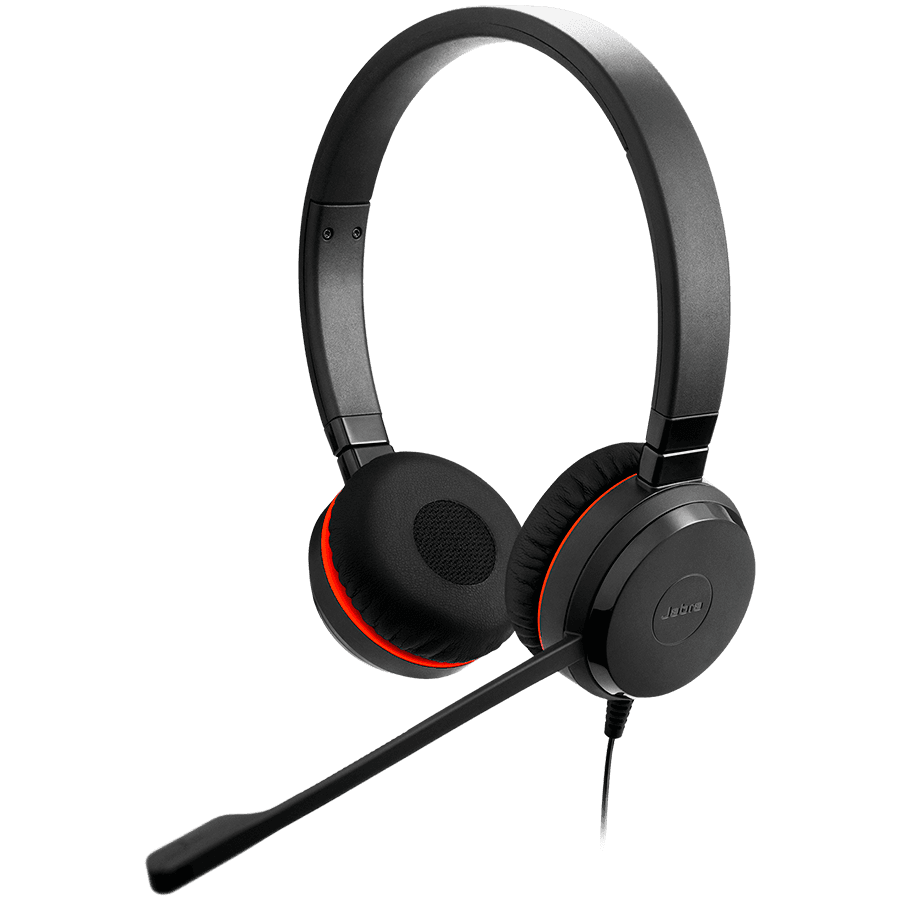 JABRA EVOLVE 20 UC Stereo USB Headband Special Edition .Noise cancelling, USB connector, with mute-button and volume control on the cord, with leatherette ear cushion, Microsoft optimized