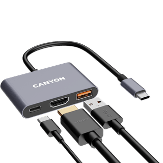 CANYON hub DS-4 3in1 USB-C Grey