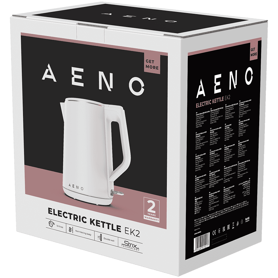 AENO Electric Kettle EK2: 1850-2200W, 1.5L, Strix, Double-walls, Non-heating body, Auto Power Off, Dry tank Protection 4