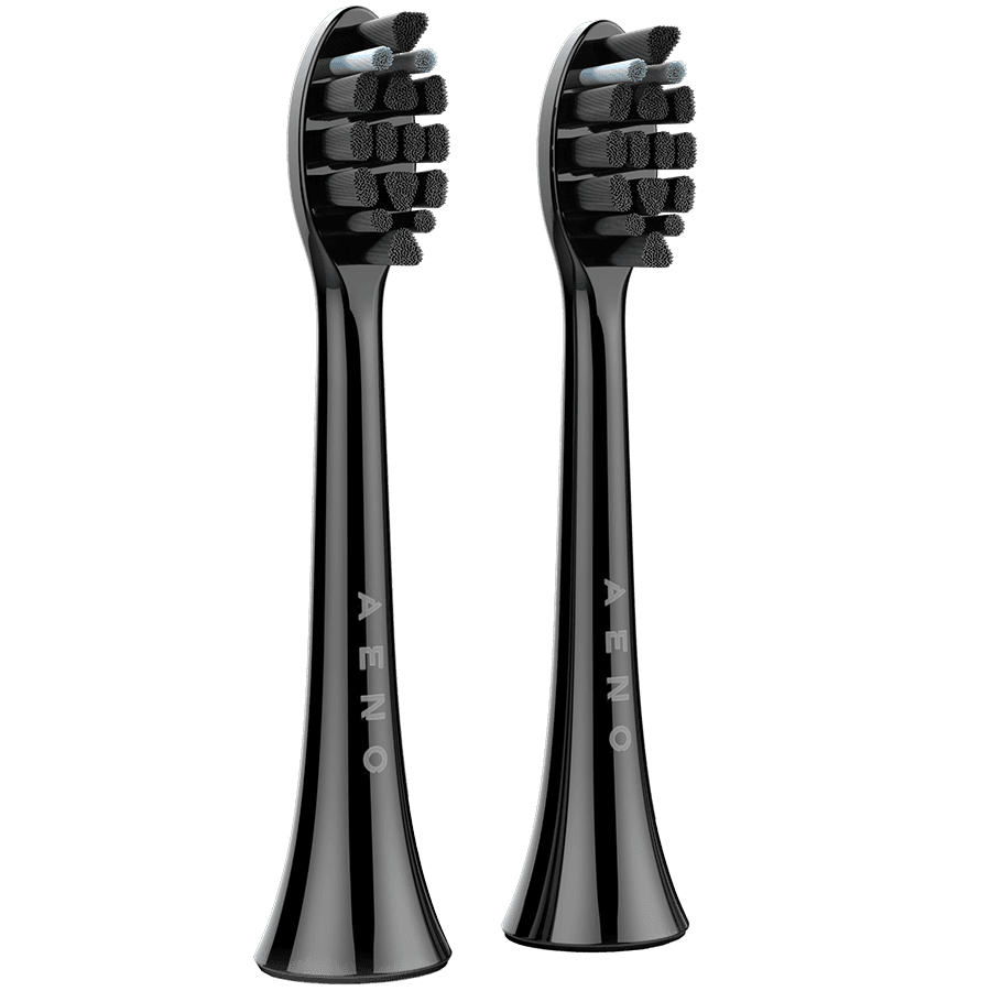 AENO Replacement toothbrush heads, Black, Dupont bristles, 2pcs in set (for ADB0004/ADB0006 and ADB0003/ADB0005)