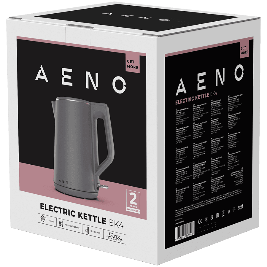 AENO Electric Kettle EK4: 1850-2200W, 1.5L, Strix, Double-walls, Non-heating body, Auto Power Off, Dry tank Protection 5