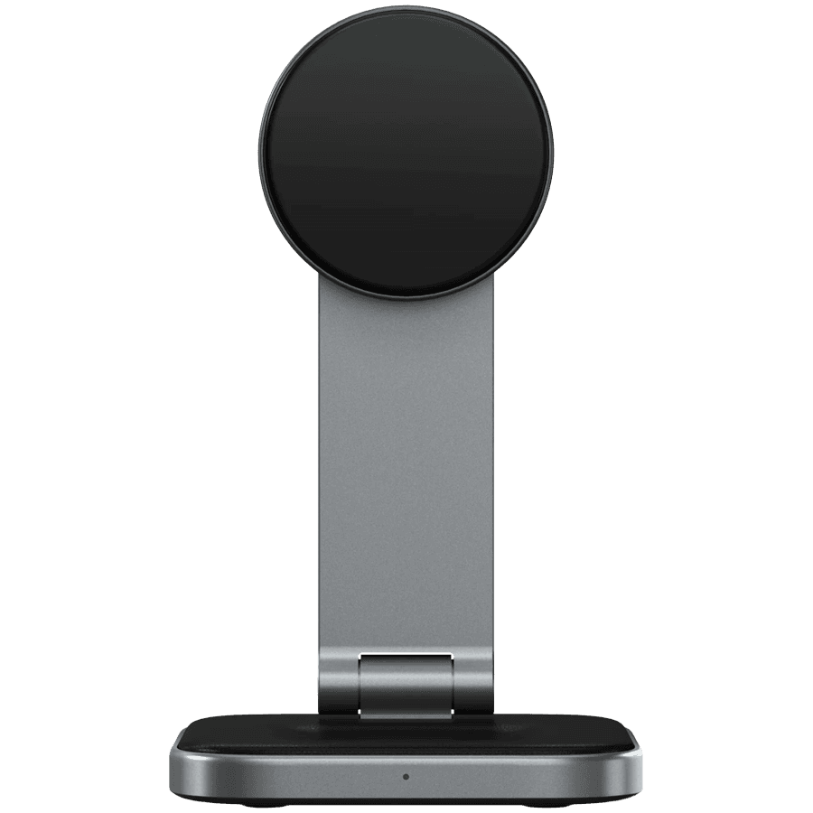 SATECHI 2-in-1 Foldable Qi2 Wireless Charging Stand (Space Gray) 2