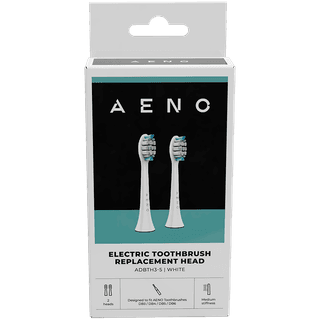 AENO Replacement toothbrush heads, White, Dupont bristles, 2pcs in set (for ADB0003/ADB0005 and ADB0004/ADB0006)