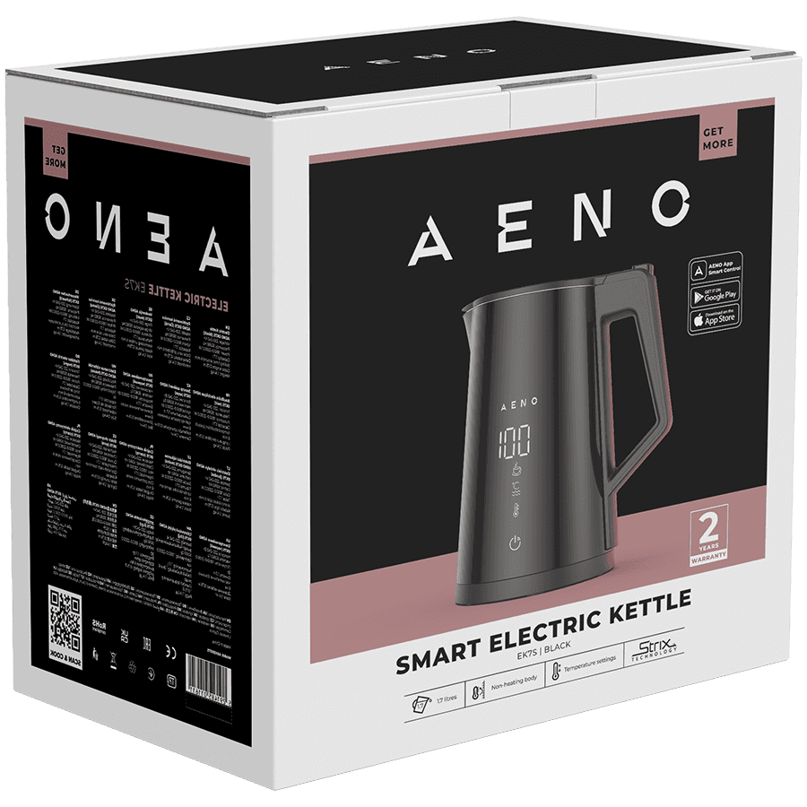 AENO Electric Kettle EK7S Smart: 1850-2200W, 1.7L, Strix, Double-walls, Temperature Control, Keep warm Function, Control via Wi-Fi, LED-display, Non-heating body, Auto Power Off, Dry tank Protection 5
