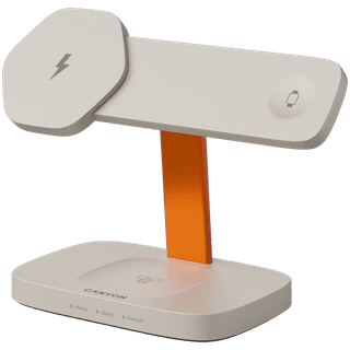 CANYON Wireless Charging Station Hexagon 310 3in1 LightGrey/Orange