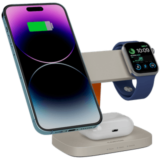 CANYON Wireless Charging Station Hexagon 310 3in1 LightGrey/Orange
