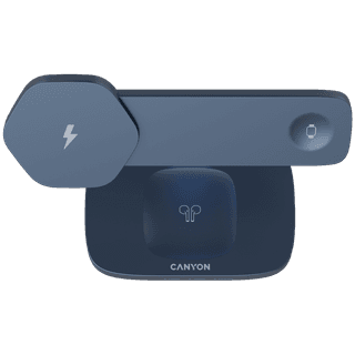 CANYON Wireless Charging Station Hexagon 310 3in1 DarkGrey/Blue