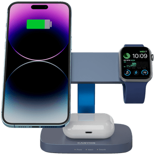 CANYON Wireless Charging Station Hexagon 310 3in1 DarkGrey/Blue