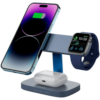 CANYON Wireless Charging Station Hexagon 310 3in1 DarkGrey/Blue