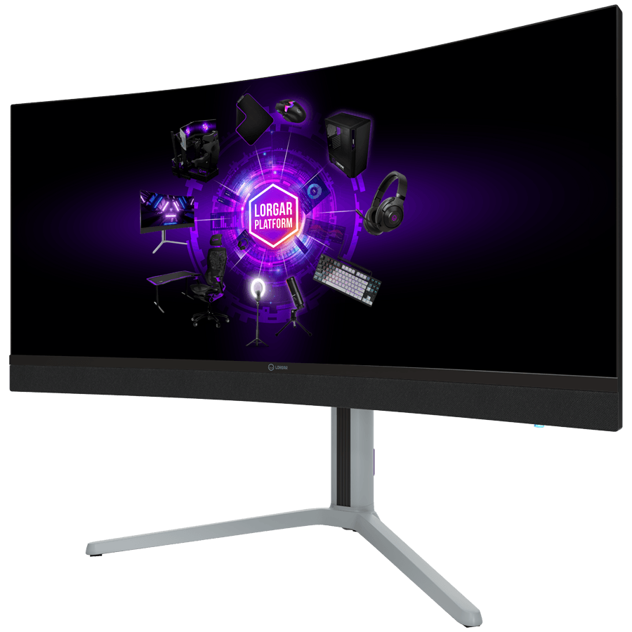 LORGAR 34MP1, UWQHD MiniLED Gaming Monitor Pro, 34'' (3440*1440) VA curved monitor, black/milky grey 3