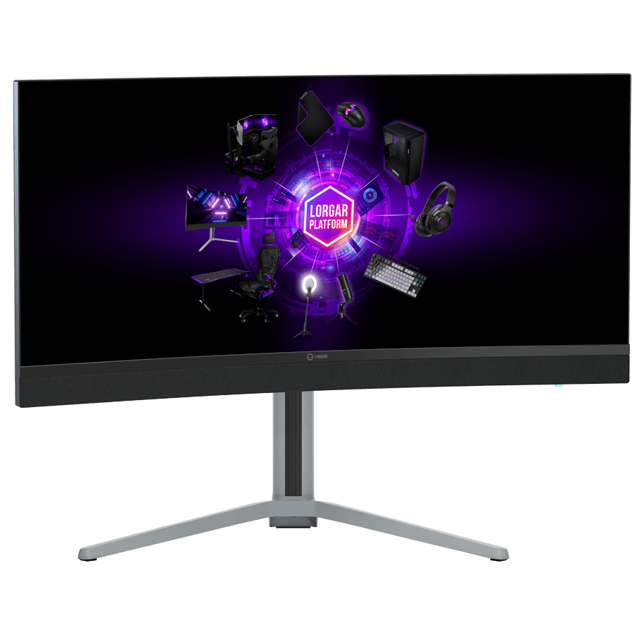 LORGAR 34MP1, UWQHD MiniLED Gaming Monitor Pro, 34'' (3440*1440) VA curved monitor, black/milky grey 4