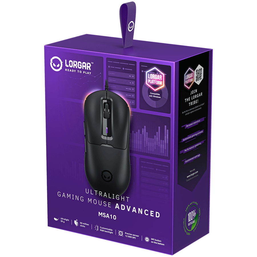 LORGAR MSA10, Ultralight Wired Gaming Mouse Advanced, black 8
