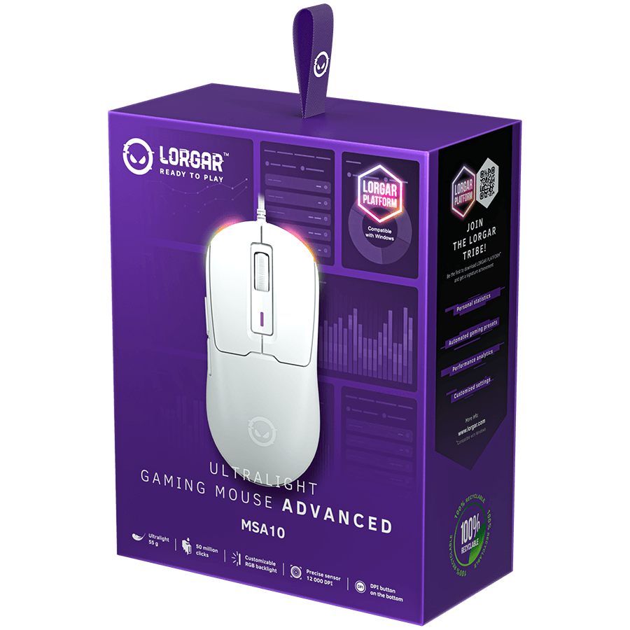 LORGAR MSA10, Ultralight Wired Gaming Mouse Advanced, white 8