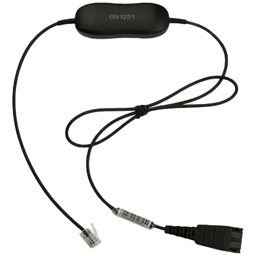 JABRA Smart Cord, QD to RJ9, straight 0, 8 meters, with 8-position switch configurator, for STD Variants Headset, makes the headset follow the legislation (new software)