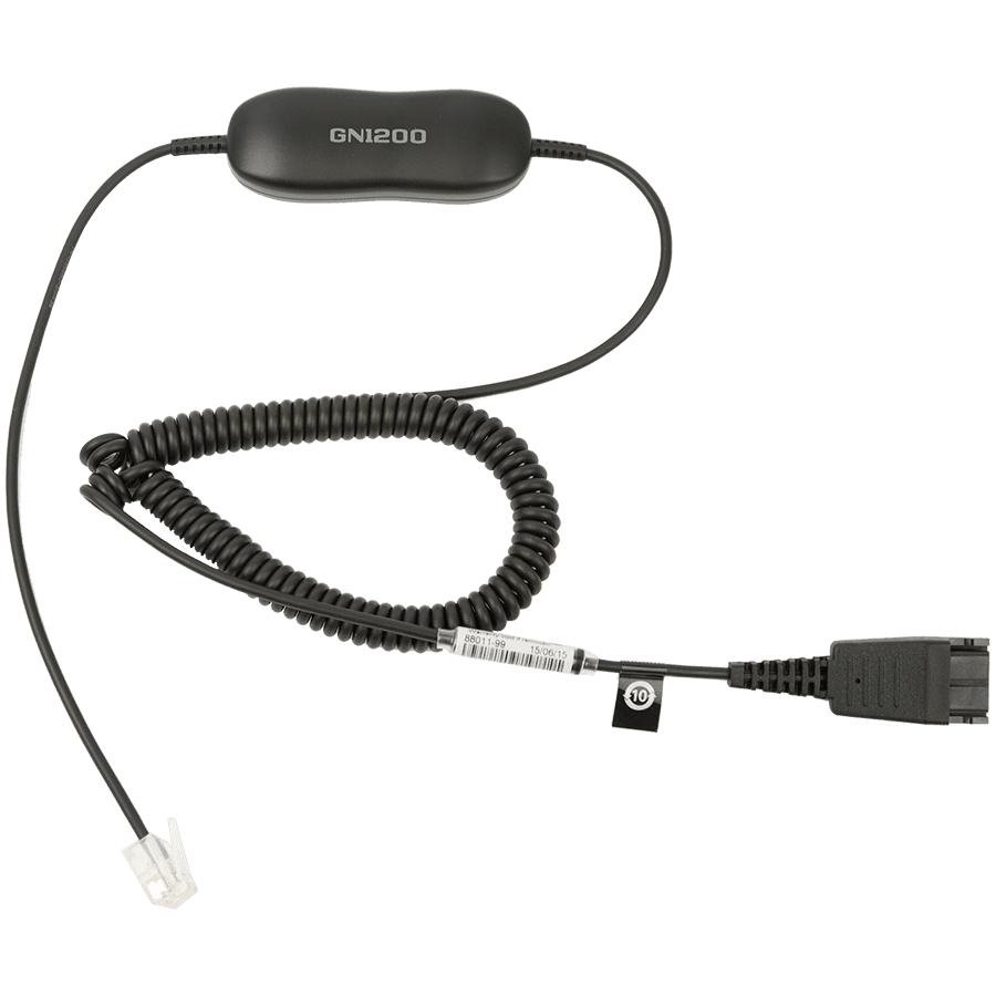 JABRA Smart Cord, QD to RJ10, coiled, 0, 7 - 2 meters, with 8-position switch configurator, for STD Headsets