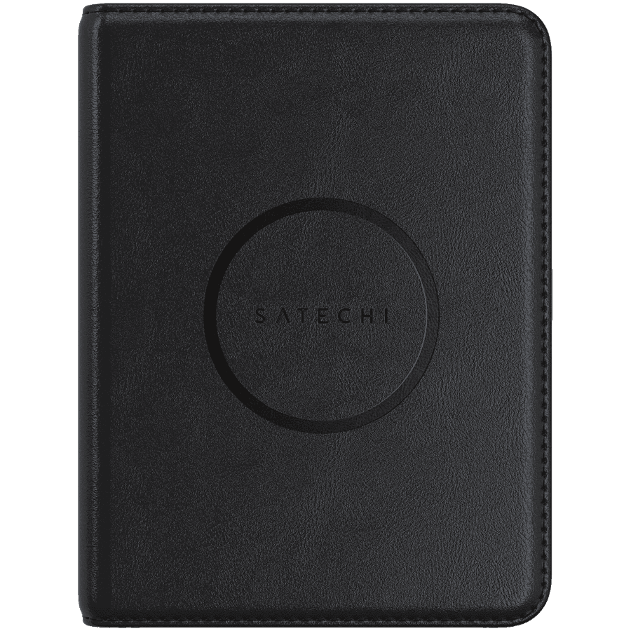 SATECHI Vegan-Leather Passport Cover w/ Find My (Black)