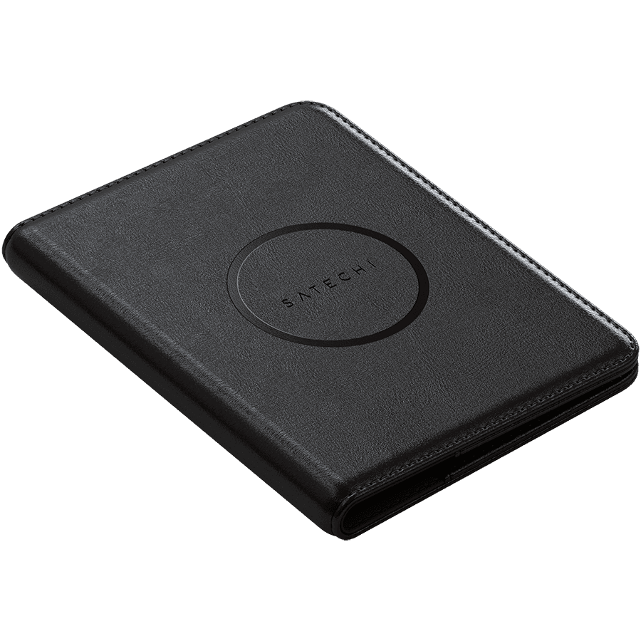 SATECHI Vegan-Leather Passport Cover w/ Find My (Black) 2