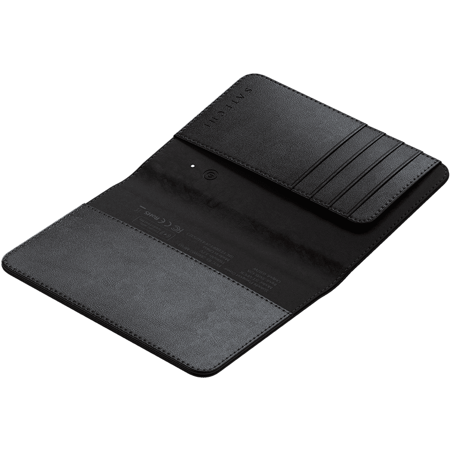 SATECHI Vegan-Leather Passport Cover w/ Find My (Black) 3