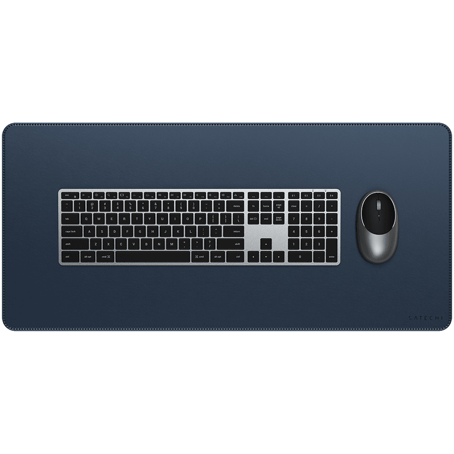 SATECHI Vegan-Leather Premium Desk Mat (Blue) 2
