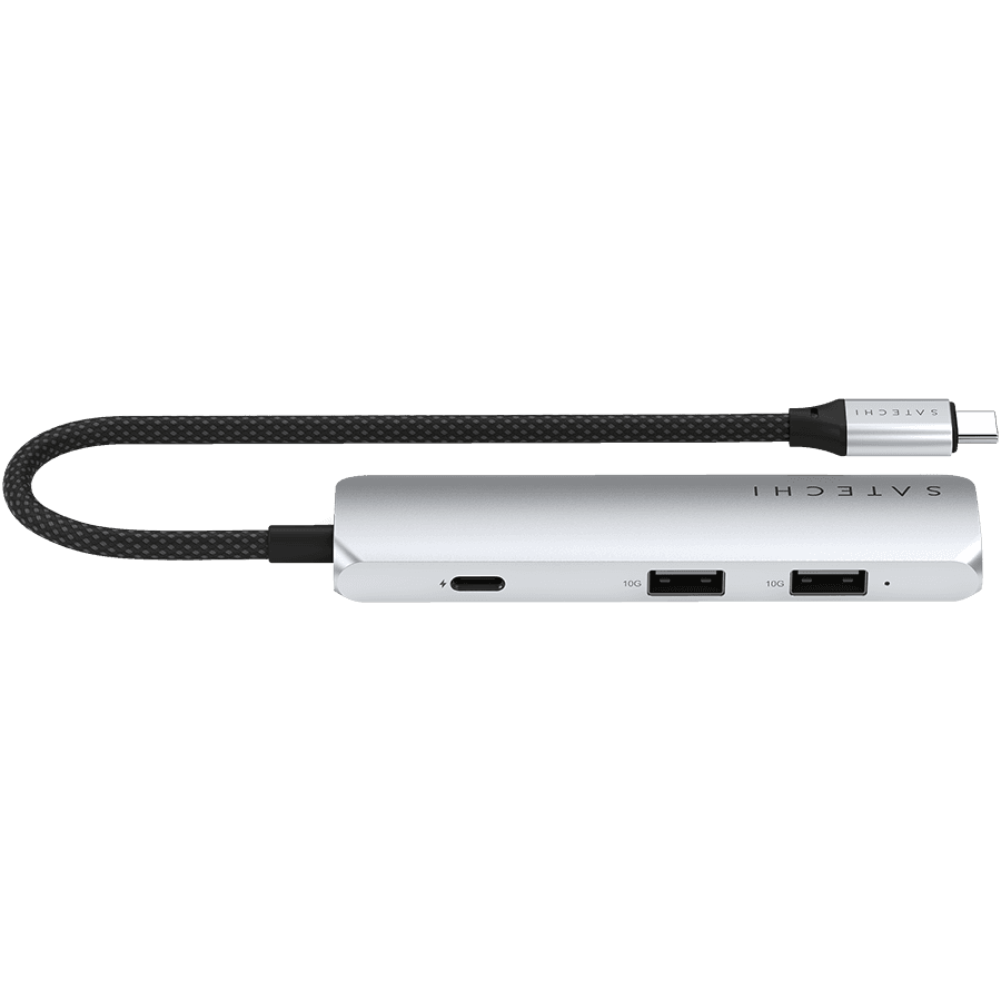 SATECHI 4-in-1 USB-C Slim Multiport Adapter 4K (Silver)