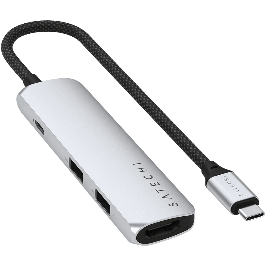 SATECHI 4-in-1 USB-C Slim Multiport Adapter 4K (Silver) 3