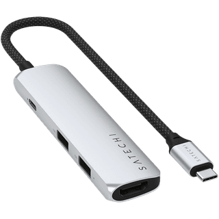 SATECHI 4-in-1 USB-C Slim Multiport Adapter 4K (Silver)