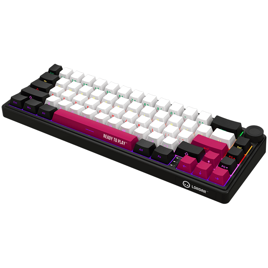 LORGAR KBP70MW, Wireless 65% Mechanical Gaming Keyboard Pro, Black/red, EN layout 2