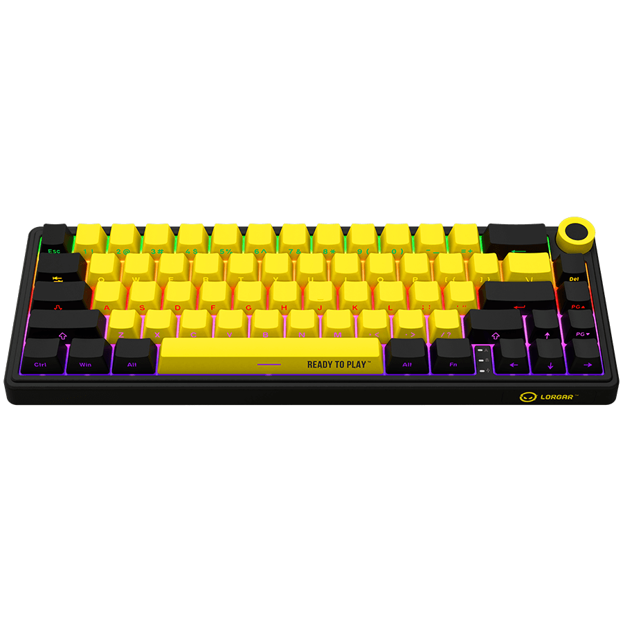LORGAR KBP70MW, Wireless 65% Mechanical Gaming Keyboard Pro, Black/yellow, EN layout 3