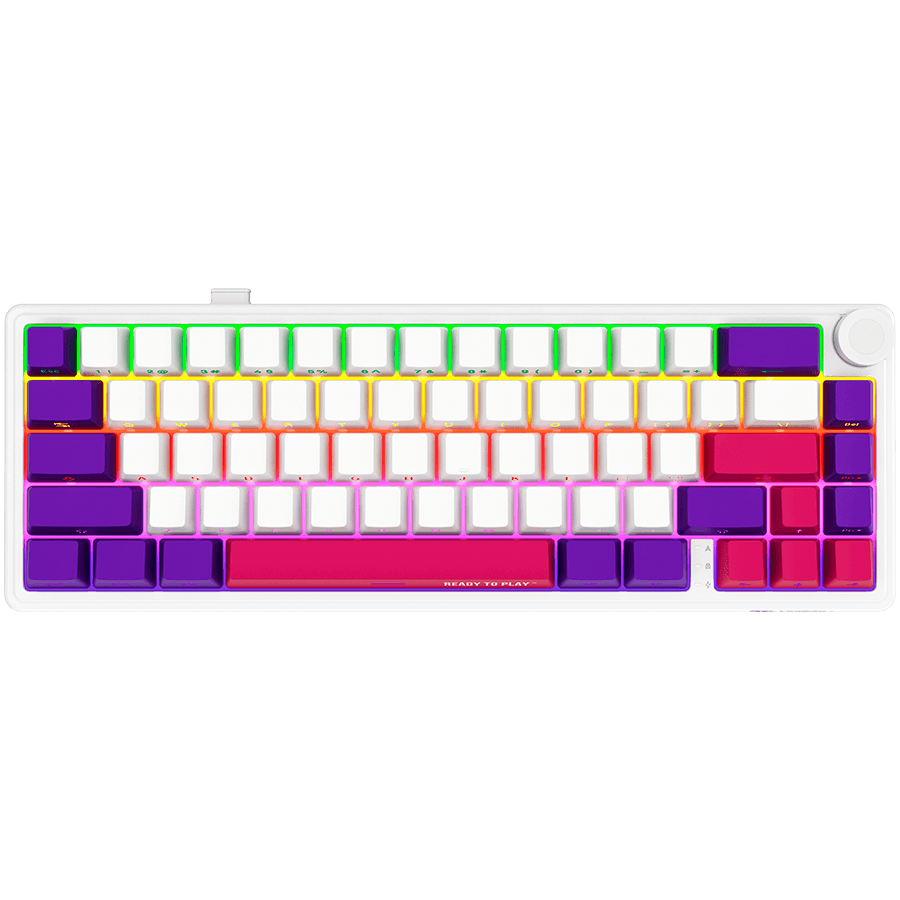 LORGAR KBP70MW, Wireless 65% Mechanical Gaming Keyboard Pro, White, EN layout