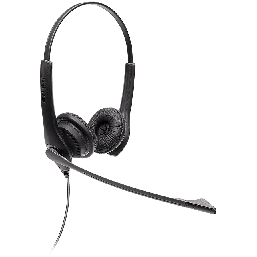 JABRA Biz 1100 EDU stereo headset for the Education market, Noise cancelling microphone, Leatherette ear cushions, USB-A options, Intuitive inline controls for volume and mute (USB version)