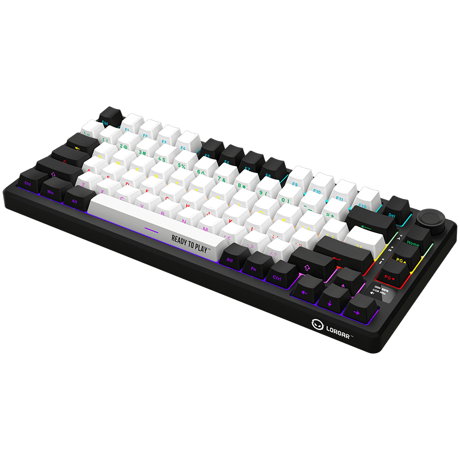 LORGAR KBP7075W, Wireless 75% Mechanical Gaming Keyboard Pro, Black/red, EN layout 7